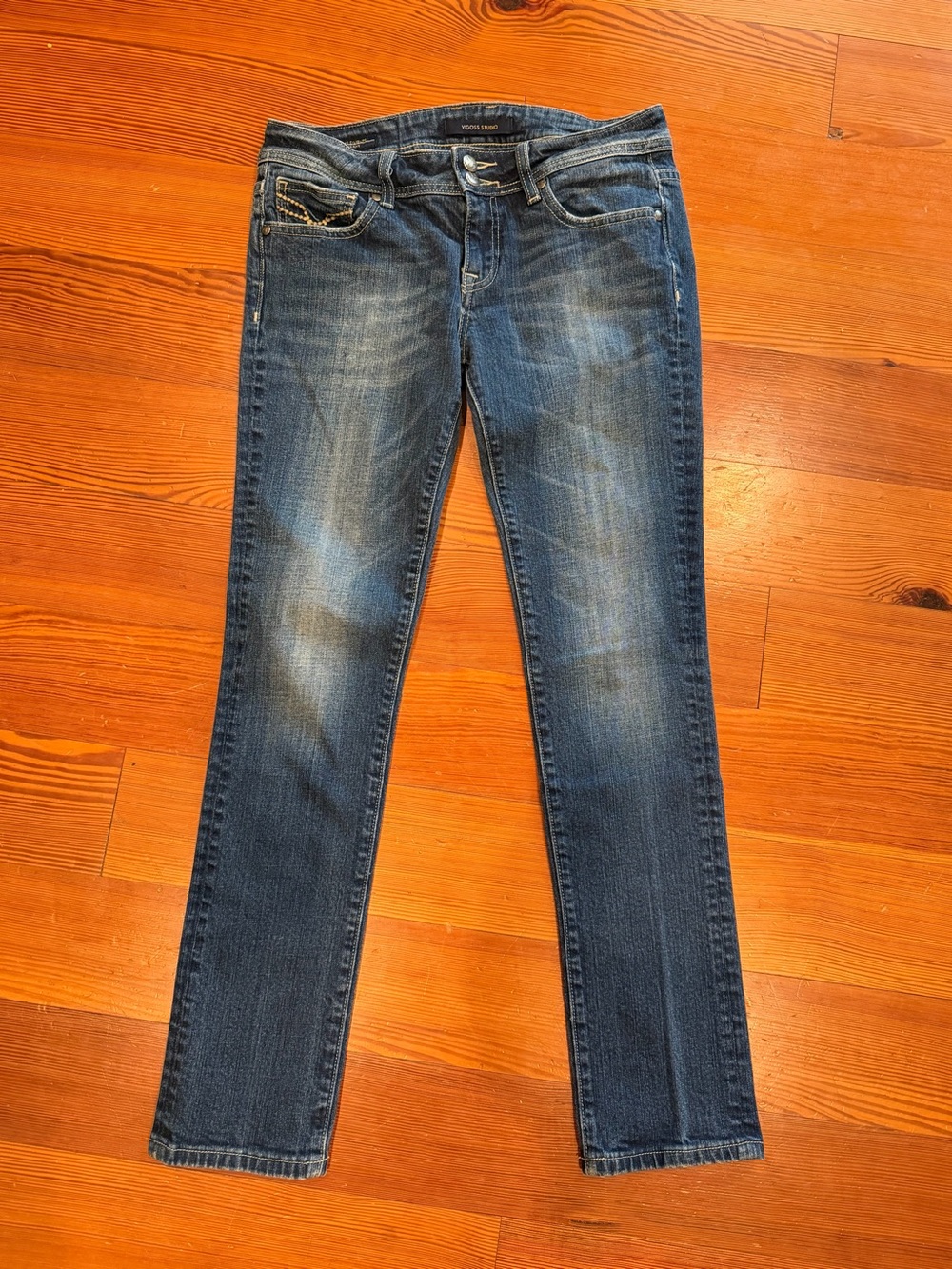 Vigoss Medium Blue Skinny Jeans - Faded Wash